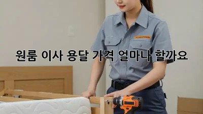 원룸 이사, 용달 가격 얼마나 할까요? 🤔